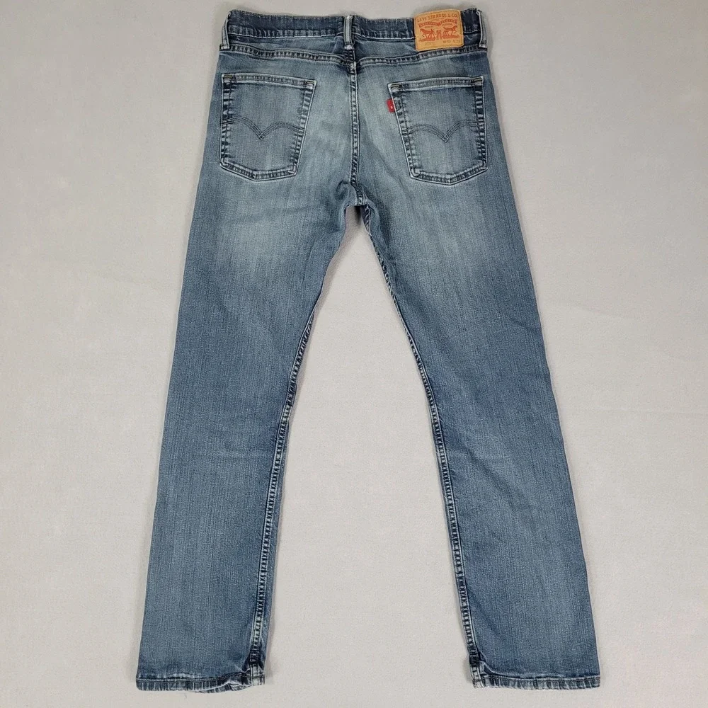 Levi's Jeans Mens 33x32 Blue 513 Slim Straight Stretch Denim Pants 513-1563